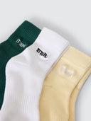 THRILLS MINIMAL THRILLS 3 PACK SOCK - VARSITY GREEN - WHITE - BUTTERCREAM