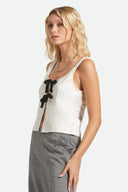 BRIXTON MAGNOLIA TIE TOP - OFF WHITE