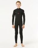 RIP CURL KIDS DAWN PATROL CHEST ZIP 4/3MM - BLACK