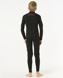 RIP CURL KIDS DAWN PATROL CHEST ZIP 4/3MM - BLACK