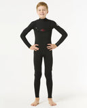 RIP CURL KIDS DAWN PATROL CHEST ZIP 4/3MM - BLACK