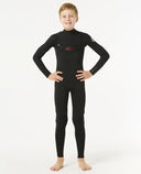 RIP CURL KIDS DAWN PATROL CHEST ZIP 4/3MM - BLACK