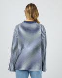 ALL ABOUT EVE PALOMA LS STRIPE TEE - NAUTICAL
