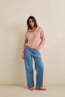 RHYTHM QUINN ZIP KNIT - PINK