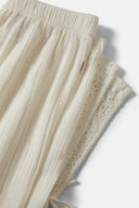 BRIXTON SEASIDE EYELET WIDE LEG PANT - OFF WHITE EYELET