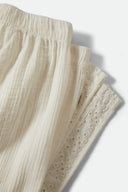 BRIXTON SEASIDE EYELET WIDE LEG PANT - OFF WHITE EYELET