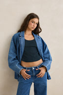SHORELINE DENIM BLAZER - INDIGO