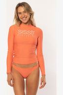 SISSTREVOLUTION SOLID SUNBEAM FULL RASHGUARD - VIBRANT CORAL