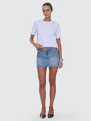THRILLS SOPHIE MID RISE MINI SKIRT - DARKER DUST BLUE