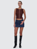 THRILLS SOPHIE MID RISE MINI SKIRT - RINSED INK