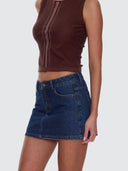 THRILLS SOPHIE MID RISE MINI SKIRT - RINSED INK