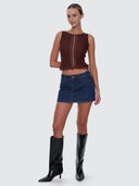 THRILLS SOPHIE MID RISE MINI SKIRT - RINSED INK
