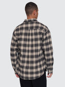 THRILLS STAGGER BARRIO LONG SLEEVE FLANNEL SHIRT - BLACK