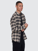 THRILLS STAGGER BARRIO LONG SLEEVE FLANNEL SHIRT - BLACK