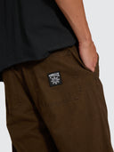 THRILLS STAGGER BIG SLACKER CROPPED PANT - POSTAL BROWN