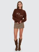 THRILLS STUDIO ISSUE KNIT SWEATER - BROWN