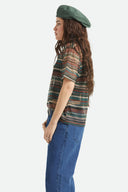 BRIXTON VARSITY TEE - MULTI RETRO STRIPE