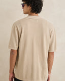 TEXTURED KNIT SS SHIRT - STONE