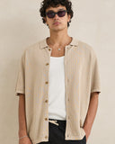 RHYTHM TEXTURED KNIT SS SHIRT - STONE