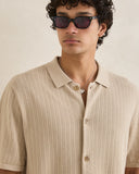 RHYTHM TEXTURED KNIT SS SHIRT - STONE