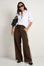 STORIES BE TOLD TOWNIE STRIPE SIDE TAPE WIDE LEG PANT - CHOCOLATE