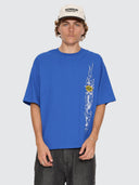 WORSHIP TROPICAL HEAT BOX CROP TEE - SAILOR BLUE