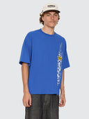 WORSHIP TROPICAL HEAT BOX CROP TEE - SAILOR BLUE