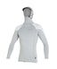 O'NEILL TRVLR LONG SLEEVE HOODED RASH VEST - COOL GREY/WHT