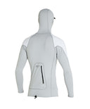 O'NEILL TRVLR LONG SLEEVE HOODED RASH VEST - COOLGRY/WHT