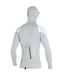 O'NEILL TRVLR LONG SLEEVE HOODED RASH VEST - COOL GREY/WHT