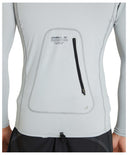 O'NEILL TRVLR LONG SLEEVE HOODED RASH VEST - COOLGRY/WHT
