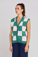 THING THING ROSA VEST - EMERALD BLUSH