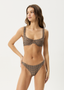 HOMETOWN BIKINI TOP - COFFEE/WHITE