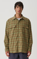 PLAID LS OVERSHIRT - SAGE