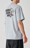 S/DOUBLE MAN WITH DOT SS TEE - BLUE GREY