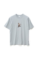 S/DOUBLE MAN WITH DOT SS TEE - BLUE GREY
