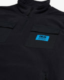 DEUS SECTION ZIP NECK FLEECE - BLACK