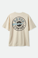 BRIXTON UPSON SHORT SLEEVE BOXED CROP TEE - CREAM