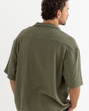 RHYTHM WASH CHECK RELAXED SS SHIRT - GREEN