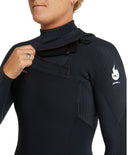 O'NEILL WOMENS HYPERFREAK FIRE CHEST ZIP FULL 4/3MM - BLK/BLK