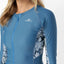 O'NEILL LANEY FRONT ZIP LONG SLEEVE RASH VEST - BLUE FLORAL