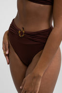 RHYTHM HI HIP BANDED PANT CHOCOLATE BIKINI BOTTOM MOUNTSURFSHOP