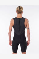 RIP CURL DAWN PATROL 2MM SHORT JOHN SPRING SUIT - BLACK