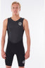 RIP CURL DAWN PATROL 2MM SHORT JOHN SPRING SUIT - BLACK