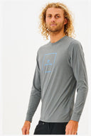 RIP CURL CORP ICON LONG SLEEVE UV TEE - GREY MARLE