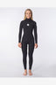 RIP CURL WOMENS DAWN PATROL 4/3MM CHEST ZIP - BLACK