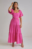 AMONG THE BRAVE ALLURE CUT OUT PUFF SLEEVE MAXI DRESS - PINK