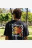 T&C BORDER CHECK TEE - WASHED BLACK