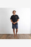 T&C BORDER CHECK TEE - WASHED BLACK