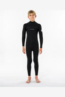 RIPCURL RIP CURL KIDS DAWN PATROL 32MM CHEST ZIP WETSUIT - BLACK
